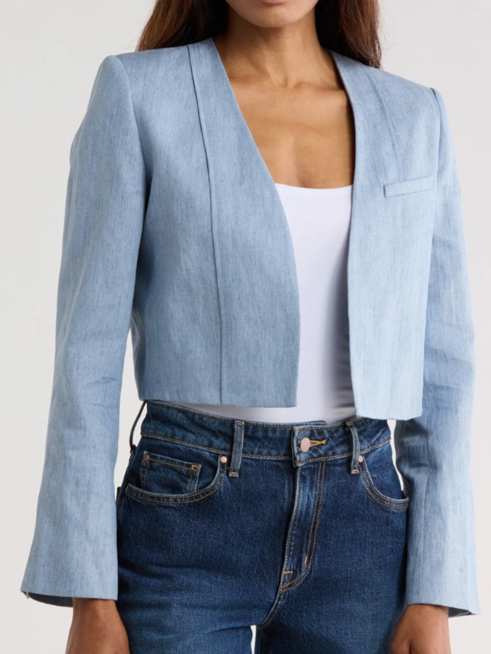 TWP Drink at Costes Hemp Crop Blazer Light Indigo Sz XL - NWT $725